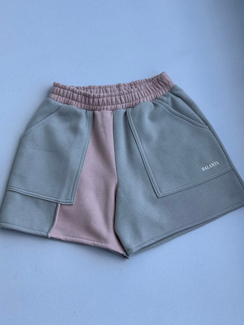Short Bicolor Gris y Rosa